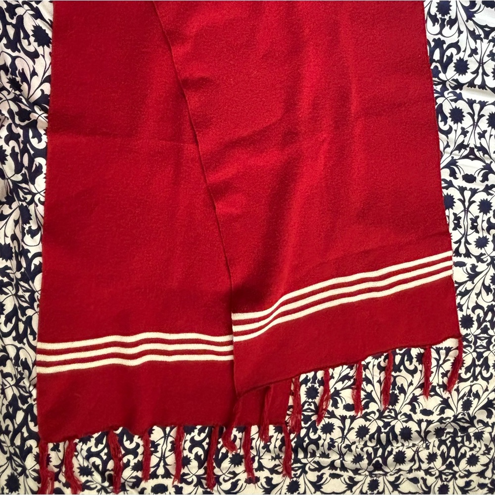 red and white scarf